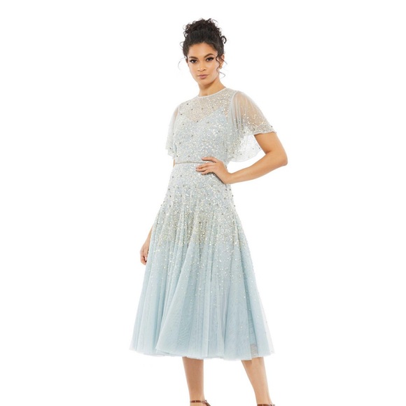 Mac Duggal Beaded Tea Length Gown - Picture 7 of 9